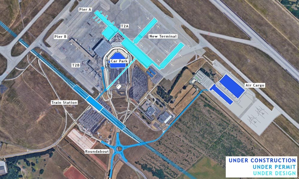 Vasút, parkolóház, függőfolyósó – Ilyen lesz a ferihegyi repülőtér 2024-ben