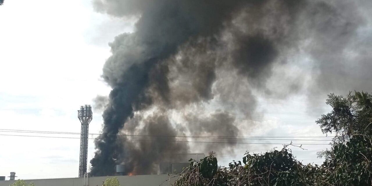 Mentők és tűzoltók a helyszínen – Felcsaptak a lángok a dunakeszi lámpagyárban – fotó