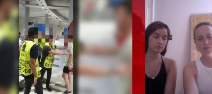 Botrány a Puskás Arénában: leköptek és megütöttek két német lányt a magyar szurkolók, mert szivárványos zászlót festettek magukra, a biztonságiak közbe sem avatkoztak
