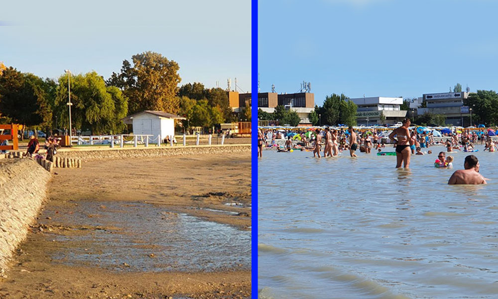 Ilyen volt, ilyen lett – Látványos fotókon a Velencei-tó vizének eltűnése