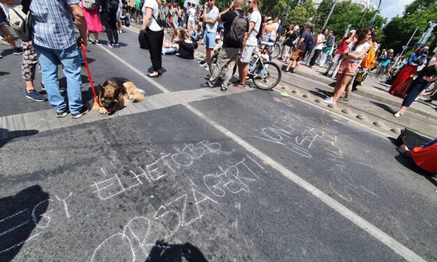 Már az Erzsébet hídon is tüntetnek a kata-szigorítás ellen, egész nap demonstrálnak Budapesten