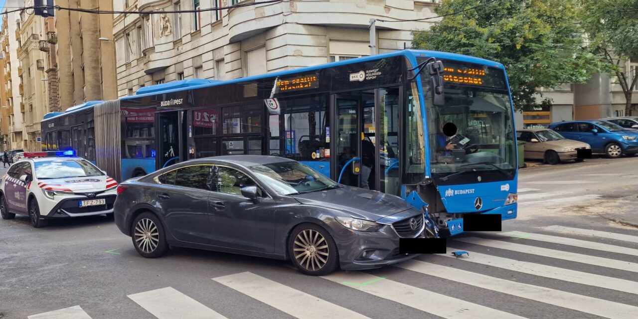 Belerohant egy buszba egy Mazda a 11. kerületben – Fotók a helyszínről