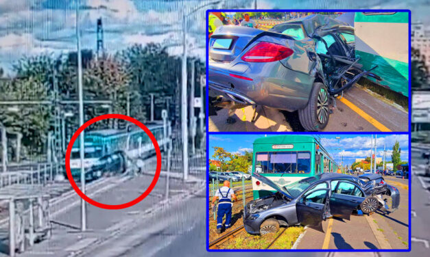 Centiken múlt a gyalogos élete: az elektromos Mercedessel ütköző HÉV majdnem széttrancsírozott egy asszonyt – Döbbenetes videó!