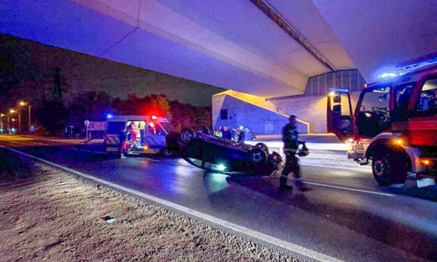 Fejre állt egy Mercedes a Megyeri híd alatt – pozitív lett a sofőr alkoholtesztje – HELYSZÍNI FOTÓKKAL