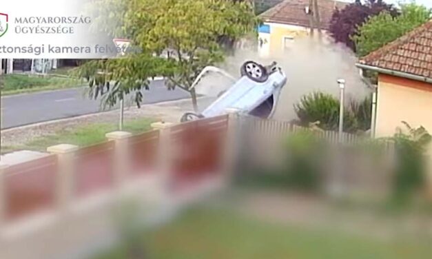 Részegen száguldozó sofőr hajtott a kerítésnek Tápiógyörgyén, mindent felvett a szomszéd kamerája