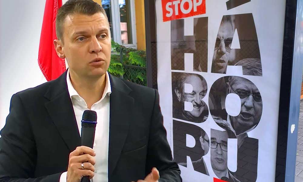 “Összecsinálta magát Piliscsaba polgármestere” – állítja Menczer Tamás, aki szégyelli magát, amiért a polgármester levetette a Stop Háború plakátot az iskola mellől