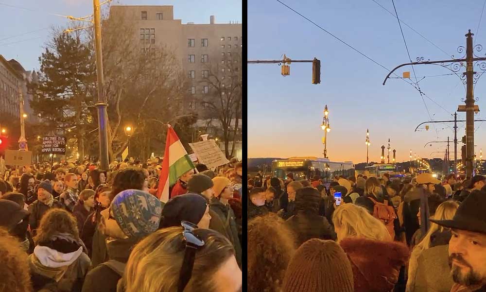 Lezárták a Margit hidat: több ezren tünetetnek a a Pride-ot betiltó törvény ellen, nem járnak a buszok és a villamosok