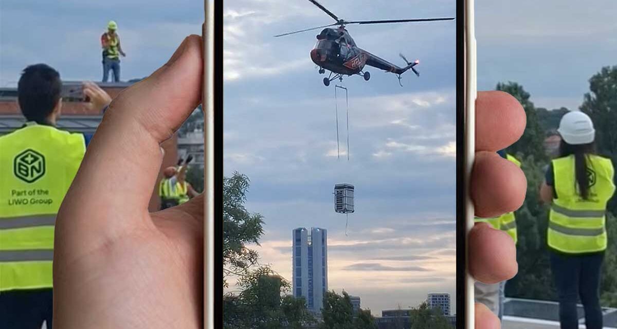 Helikopteres légi akcióval szerelték be a Szent Imre Kórház új klímaberendezését – VIDEÓ