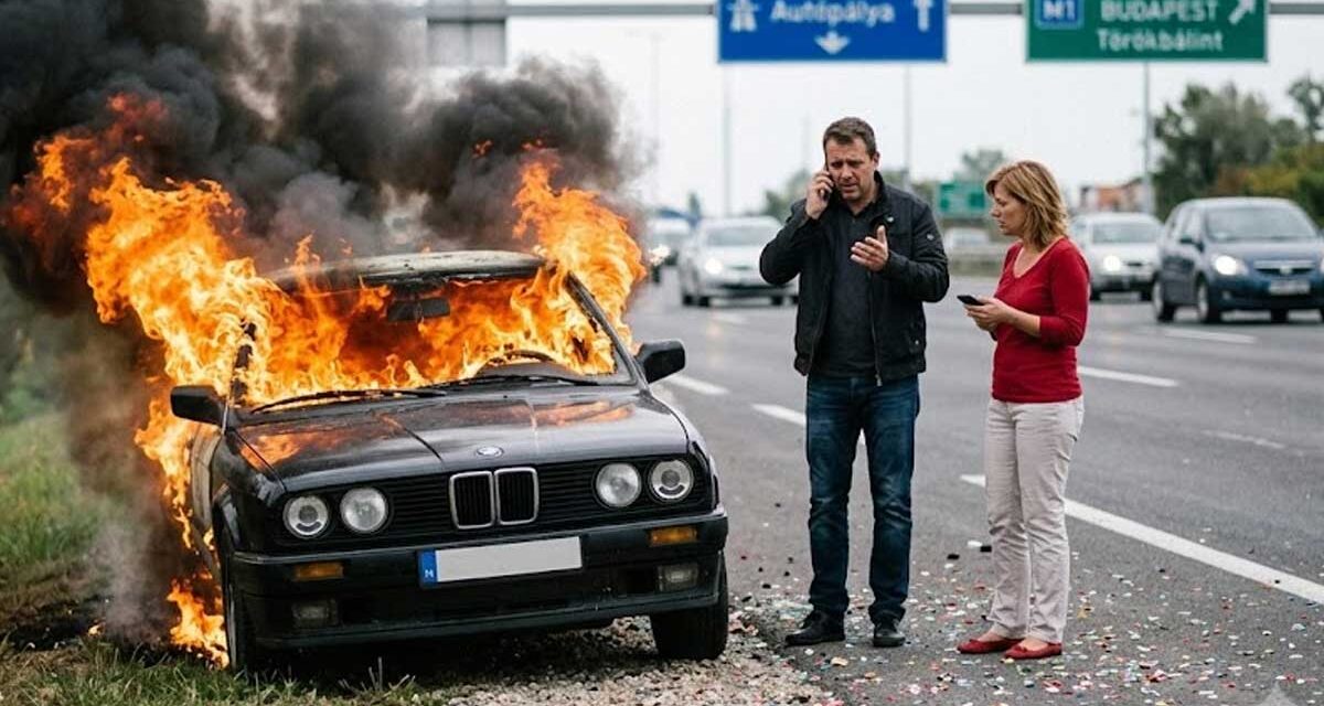 Lángolt egy autó az M0-son: Hatalmas dugó alakult ki Törökbálintnál