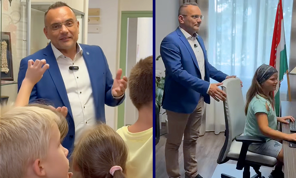 Gyermekpolgármestert választottak Szigetszentmiklóson a Demokrácia Napján, az igazi polgármester, Nagy János nem sértődött meg, hogy elfoglalták a székét