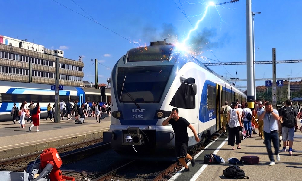 Madarak okoztak rövidzárlatot a Déli pályaudvaron – az elektromos ívtől kilyukadt a mozdony teteje